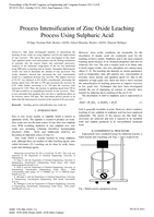 Process intensification of zinc oxide leaching process using sulphuric acid