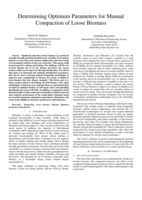 Determining optimum parameters for manual compaction of loose biomass