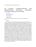 On women, cyber-feminism and information security : assessing security threats by gender