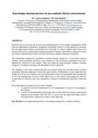 Knowledge sharing barriers in an academic library environment