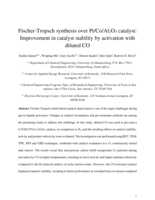 Fischer-Tropsch synthesis over Pt/Co/Al2O3 catalyst : improvement in catalyst stability by activation with diluted CO