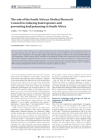 The role of the South African Medical Research Council in reducing lead exposure and preventing lead poisoning in South Africa