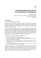 The African experience with ICT for rural women’s development