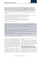 Gathering the evidence and identifying opportunities for future research in climate, heat and health in South Africa : the role of the South African Medical Research Council