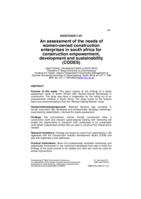 An assessment of the needs of women-owned construction enterprises in South Africa for construction empowerment, development and sustainability (CODES)