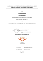 Overcoming the effects of physical and emotional abuse through personal leadership development