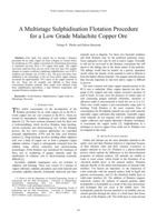 A multistage sulphidisation flotation procedure for a low grade malachite copper ore