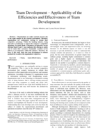 Team development - applicability of the efficiencies and effectiveness of team development