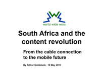 South Africa and the content revolution : from the cable connection to the mobile future