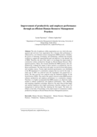 Improvement of productivity and employee performance through an efficient human resource management practices