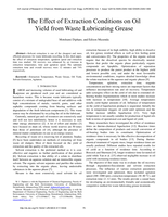 The effect of extraction conditions on oil yield from waste lubricating grease