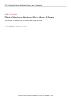 Effects of alloying on aluminium-silicon alloys – a review