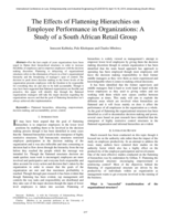 The effects of flattening hierarchies on employee performance in organizations : a study of a South African retail group