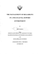 The management of reliability in a multi-level support environment