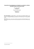 Evaluating the experience of students as actors in a people intensive service delivery system