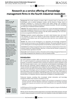 Research as a service offering of knowledge management firms in the fourth industrial revolution