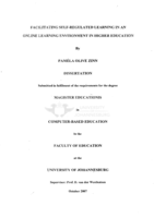 Facilitating self-regulated learning in an online learning environment in higher education