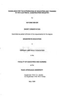 Guidelines for the integration of education and training in the electrical construction industry