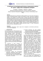 A framework for developing performance measurement systems for “green” supply chain management strategies