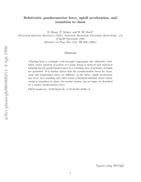 Relativistic ponderomotive force, uphill acceleration, and transition to chaos