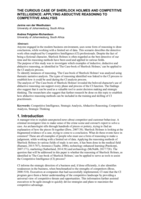 The curious case of Sherlock Holmes and competitive intelligence: applying abductive reasoning to competitive analysis