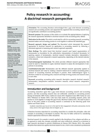 Policy research in accounting : a doctrinal research perspective