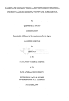 Carbonate rocks of the Paleoproterozoic Pretoria and Postmasburg Groups, Transvaal Supergroup