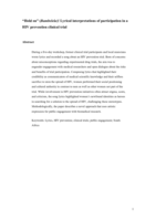 ‘Hold on’ (Bambelela)! Lyrical interpretations of participation in an HIV prevention clinical trial