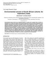 Environmental concern of South African cohorts : an exploratory study