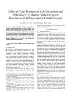 Effect of Total Pressure on CO Conversion andCH4 Selectivity during Fischer-TropschReaction over Gold-promoted Cobalt Catalyst