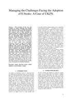 Managing the challenges facing the adoption of E-books : a case of UKZN