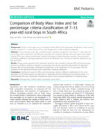 Comparison of body mass index and fat percentage criteria classification of 7–13 year-old rural boys in South Africa