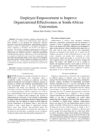 Employee empowerment to improve organizational effectiveness at South African Universities