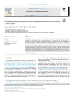 Entrepreneurship and subjective well-being : Does the motivation to start-up  a firm matter?