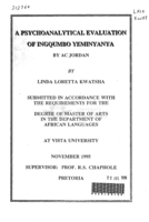 A psychoanalytical evaluation of Ingqumbo yeminyanya by A.C. Jordan