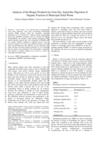 Analysis of the biogas productivity from dry anaerobic digestion of organic fraction of municipal solid waste