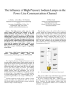 The influence of high pressure sodium lamps on the power line communications channel