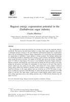 Bagasse energy cogeneration potential in the Zimbabwean sugar industry