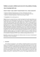 Multilayer perceptron artificial neural network for the prediction of heating value of municipal solid waste