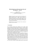 Relationship between research, innovation and development – a review