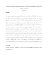 An analysis of corporate governance in the big four auditing firms in South Africa