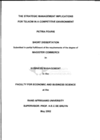 The strategic management implications for Telkom in a competitive environment