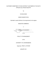 Customer commitment of non-contract customers in the South African cellphone industry