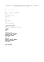 Access to out-of-hospital emergency care in Africa : consensus conference recommendations