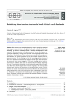Rethinking slum tourism : tourism in South Africa’s rural slumlands