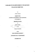 Guidelines for the improvement of pre-sentence evaluation committees