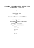 Modelling the relationship between the exchange rate and the trade balance in South Africa