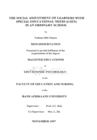 The social adjustment of learners with special educational needs (LSEN) in an ordinary school