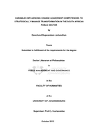 Variables influencing change leadership competencies to strategically manage transformation in the South African public sector