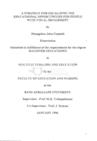 A strategy for equalising the educational opportunities for people with visual impairment